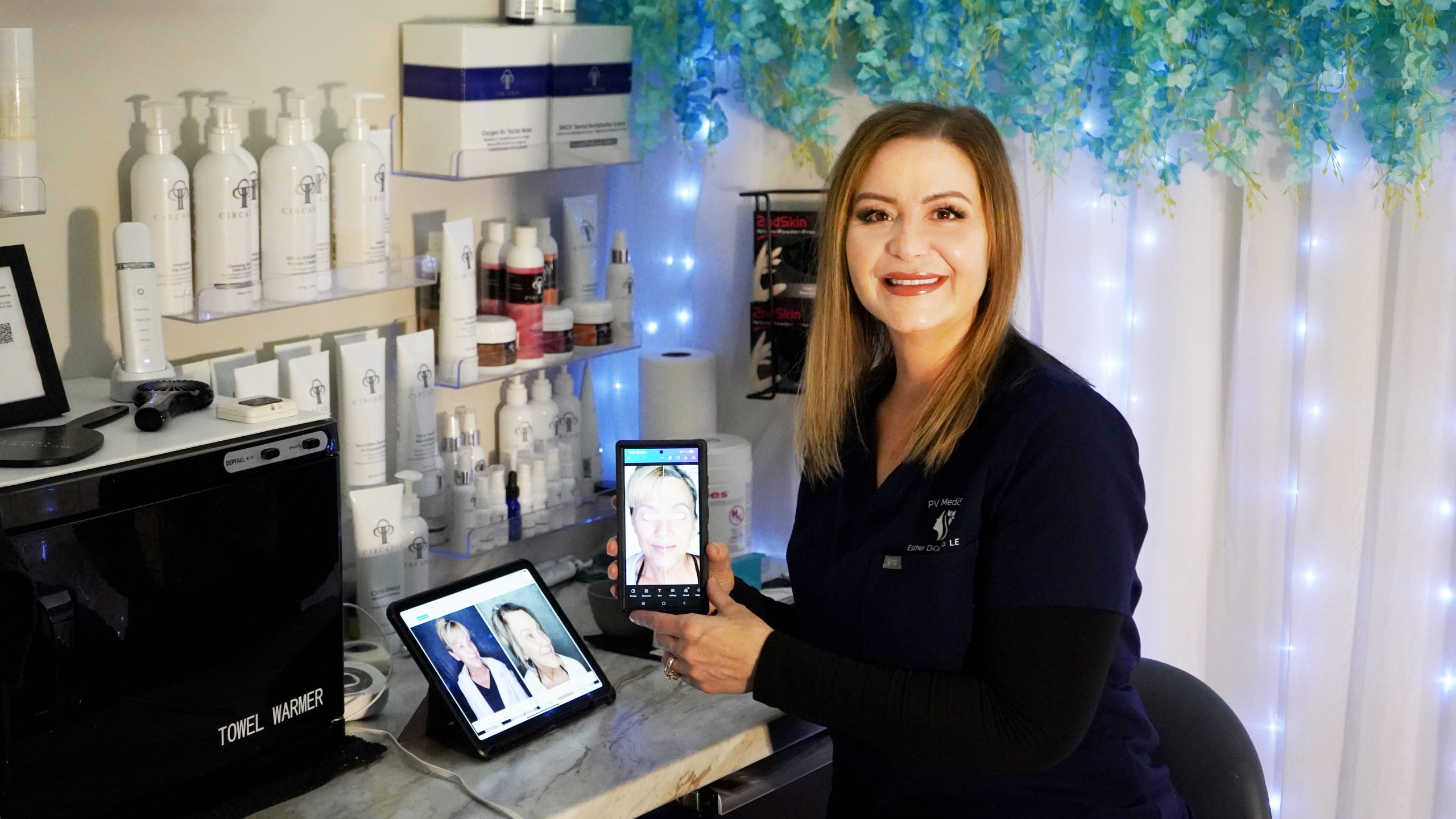 Esther showing weight loss results at PV MediSpa