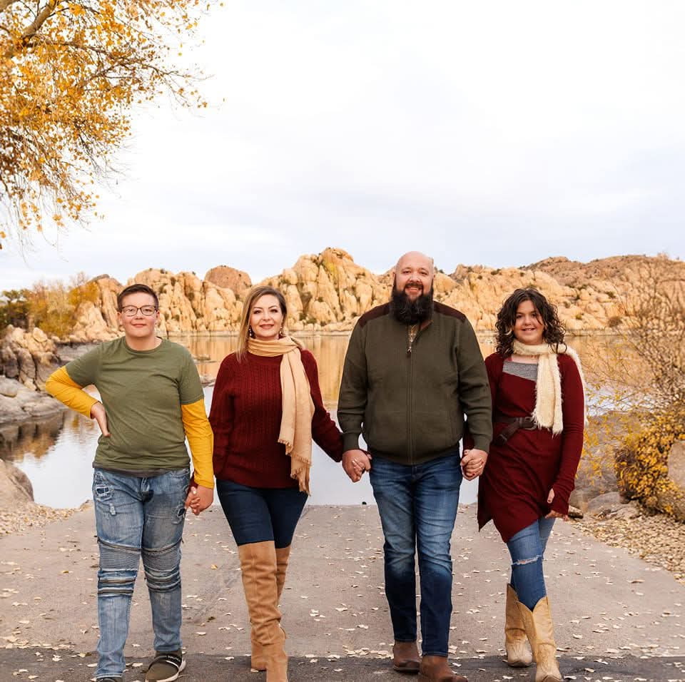 Derek and Esther DiCamillo with their family at Watson Lake, Prescott Arizona