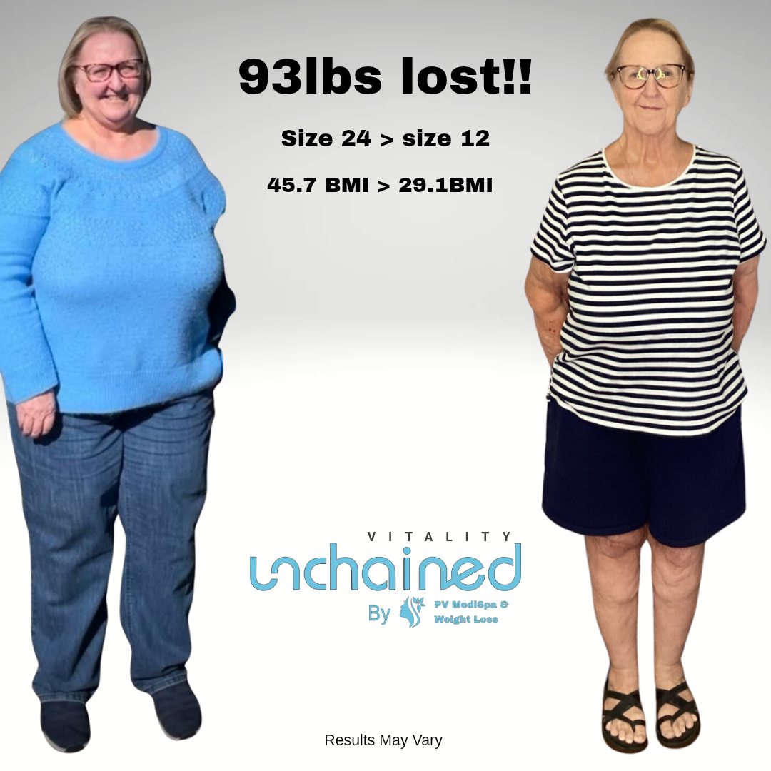 Weight loss transformation - 93 pounds lost, size 24 to size 12
